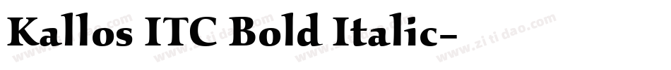 Kallos ITC Bold Italic字体转换